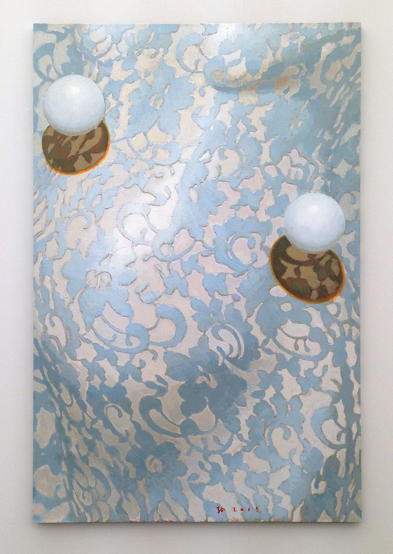 Zhang Hui, “Pearl 2” (2015), acrylic on canvas, 180 x 116 cm at Long March Space