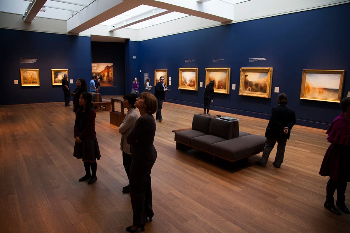 Installation view of J. M. W. Turner: Painting Set Free at the J. Paul Getty Museum at the Getty Center (click to enlarge)