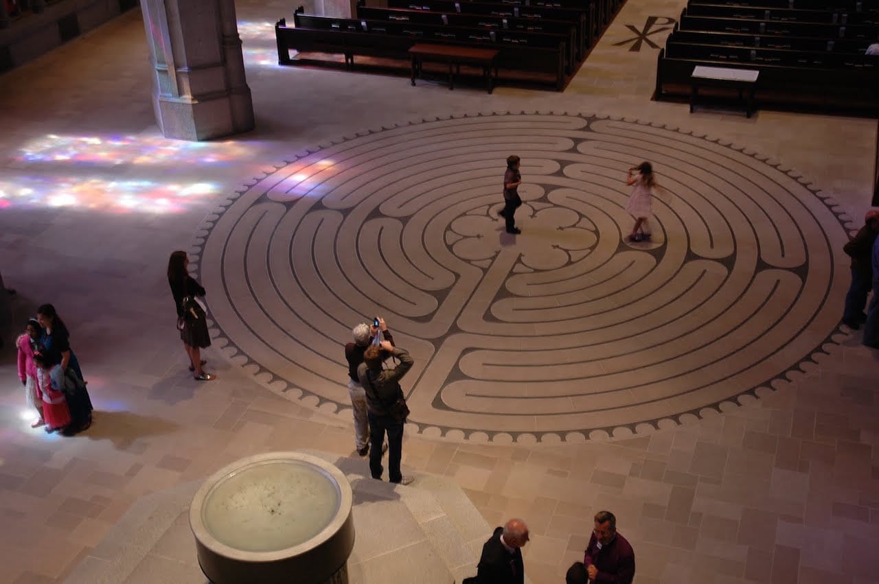 Anonymous Artists, Labyrinth, Chartes Cathedral, early 13th century  (image via http://fashions-cloud.com/pages/c/chartres-cathedral-labyrinth/)