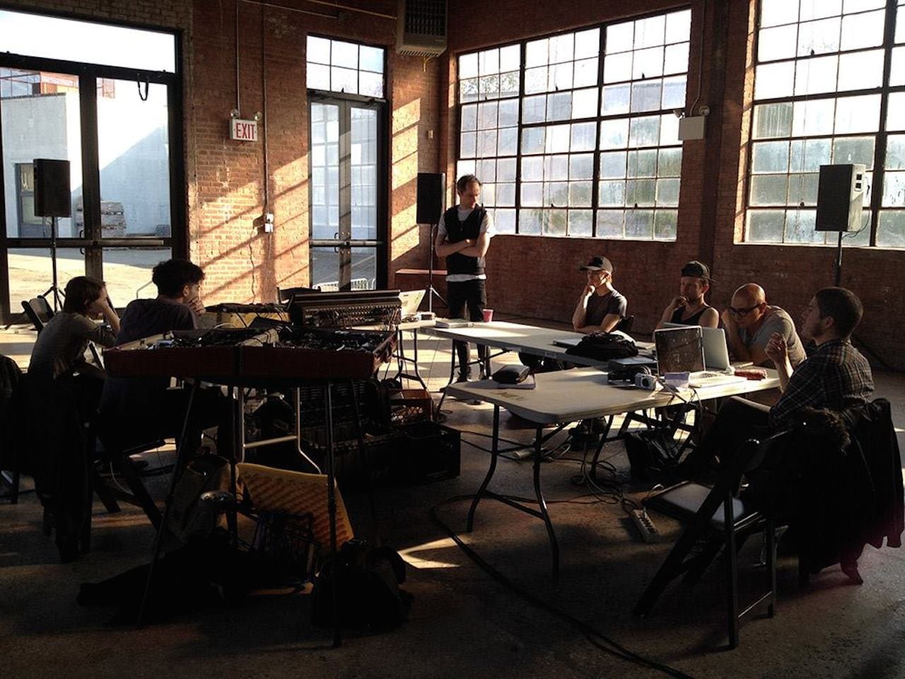  daniel neuman's sound installation workshop. photo by becky grinkle.