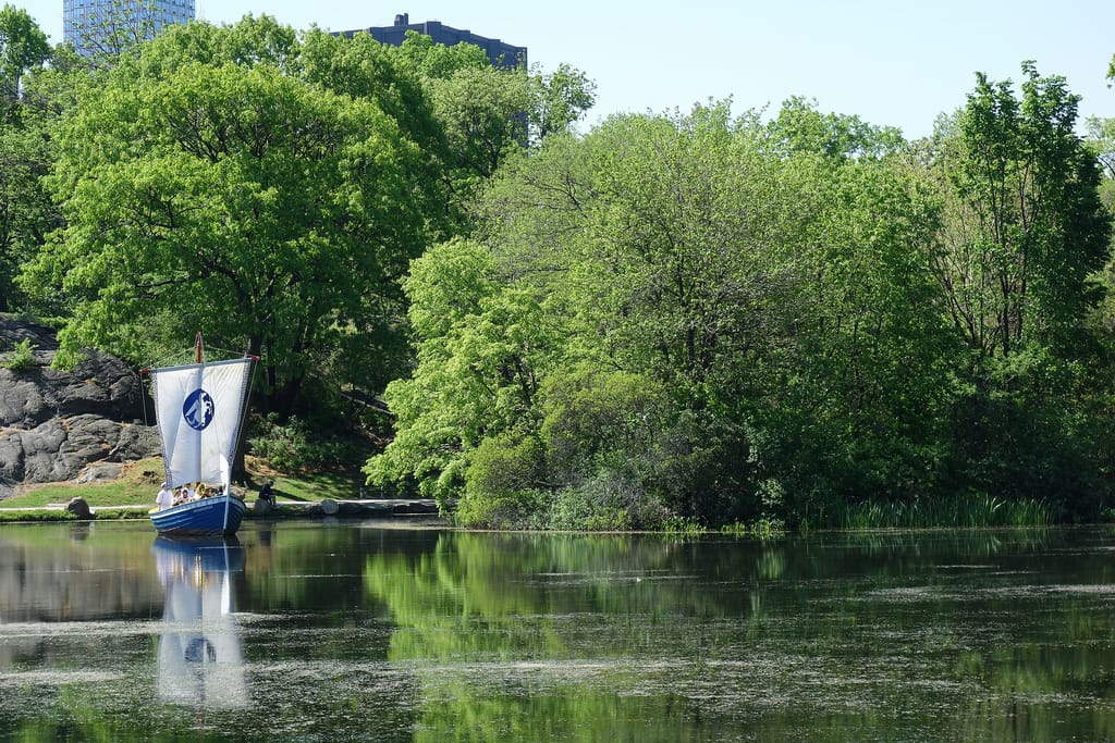 Ragnar Kjartansson, "S.S. Hangover" sailing in the Harlem Meer