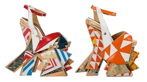 Chris Francis, "Untitled" (2105), leather, found plywood, screws, washers, paper, canvas, rubber (via cafam.org)