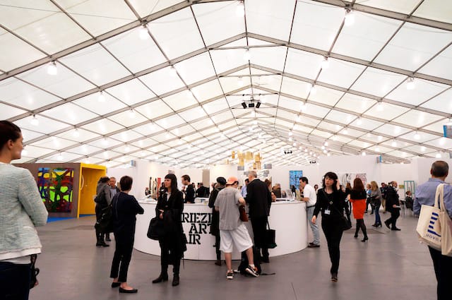 Inside the Frieze Tent at Frieze New York 2014 (photo by Jillian Steinhauer for Hyperallergic)