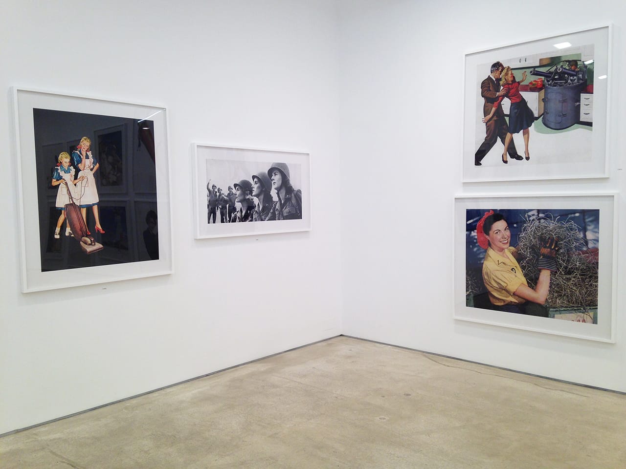 Installation view of 'Unbranded' showing, clockwise from top right, works for 1943–46 (click to enlarge)