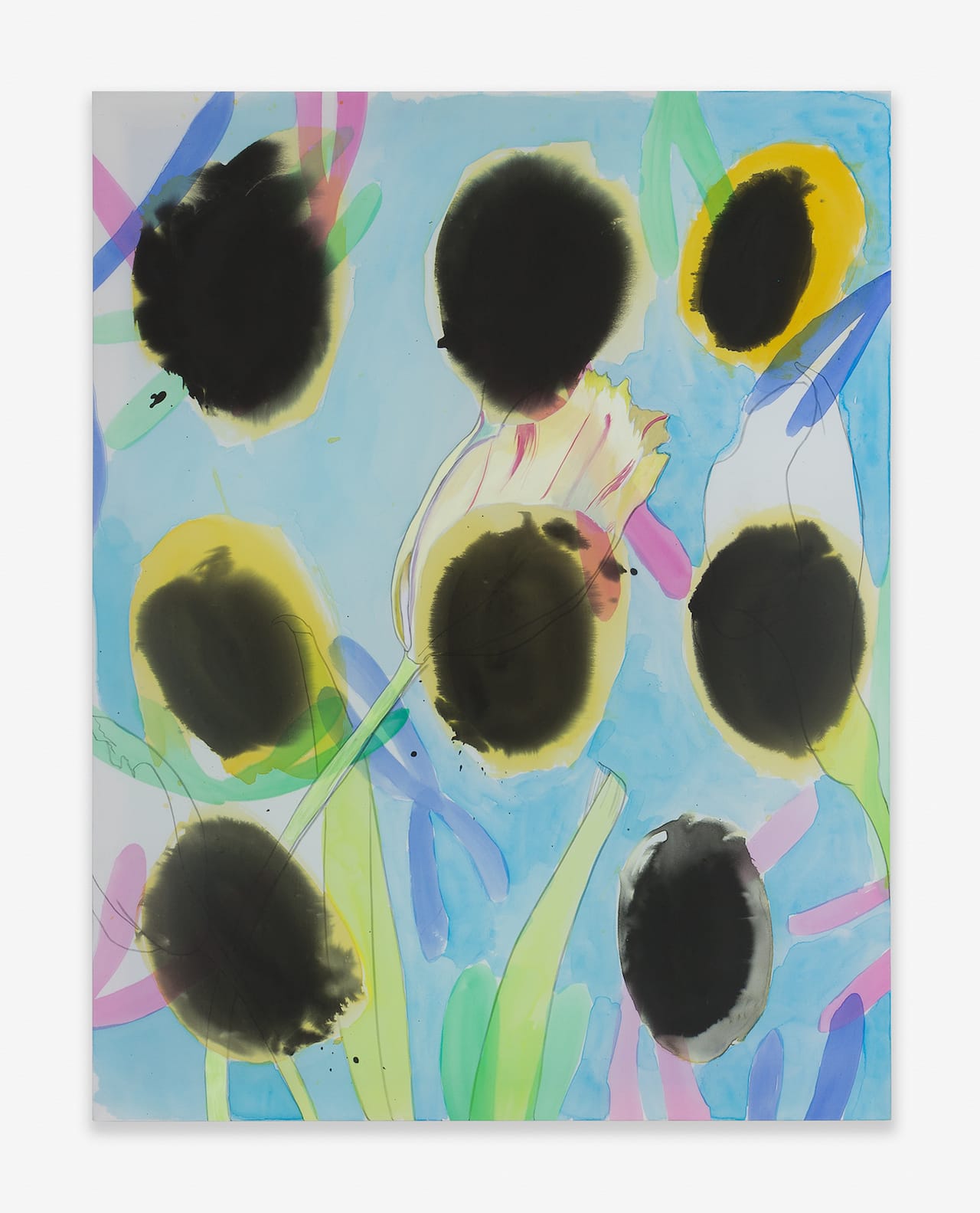 Paul Heyer, "Burnout" (2015), oil and acrylic on silk (photo by Robert Heishman, courtesy of Night Gallery)