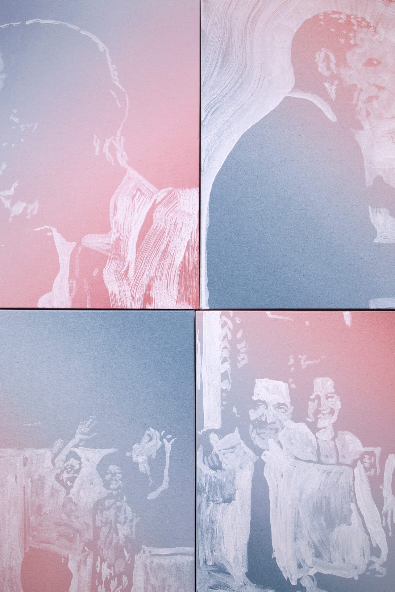 Detail of Rob Pruitt's 'The Obama Paintings' (2009–2015), acrylic on canvas, 24"x24" each (click to enlarge)