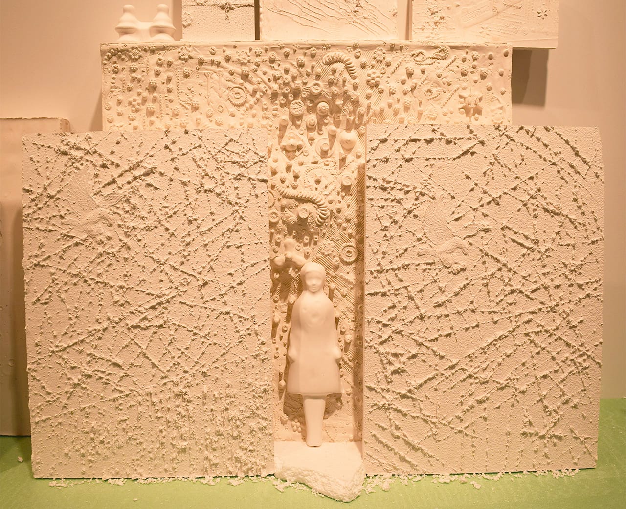 Detail of Sara Mejia Kriendler, "In Line for the Shrine" (2015)