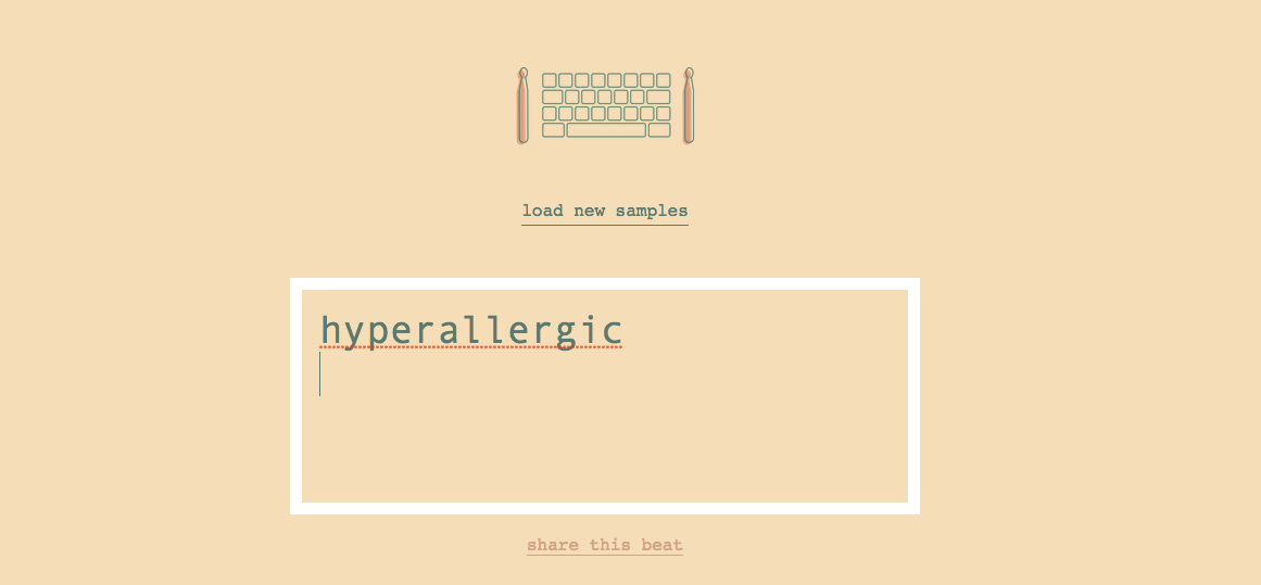 The TypeDrummer website