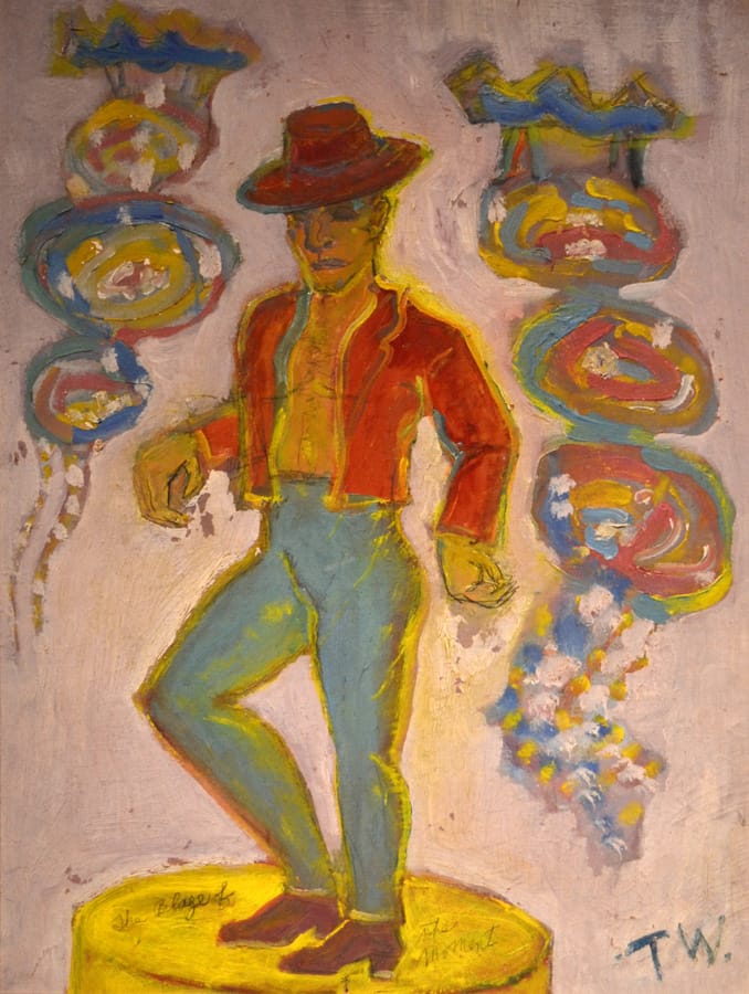 Tennessee Williams, "The Blaze of the Moment" (1970s), Oil on Canvas (On loan from David Wolkowsky and The Key West Art & Historical Society, courtesy Ogden Museum of Southern Art)