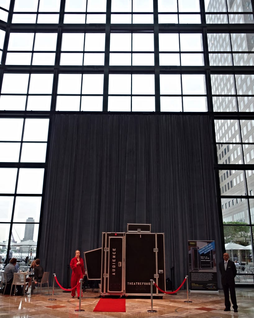 Theatre for One in the Winter Garden Atrium at Brookfield Place (photo by the author for Hyperallergic)