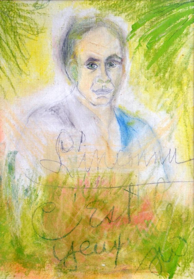 Tennessee Williams, "L’inconnu: C’est les Yeux" (1981), Pastel on Canvas Board (courtesy Ogden Museum of Southern Art)
