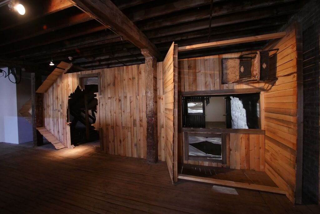 Installation view, Chris Larson's 'Wise Blood' installation at the Soap Factory (click to enlarge)