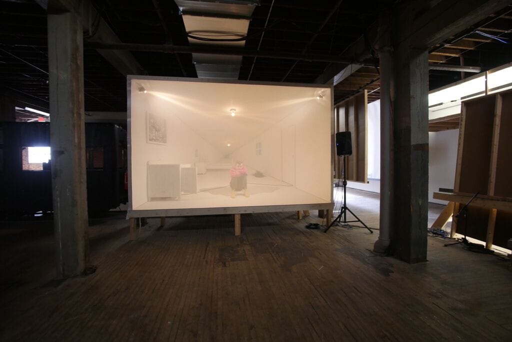 Installation view, Chris Larson's 'Wise Blood' installation at the Soap Factory