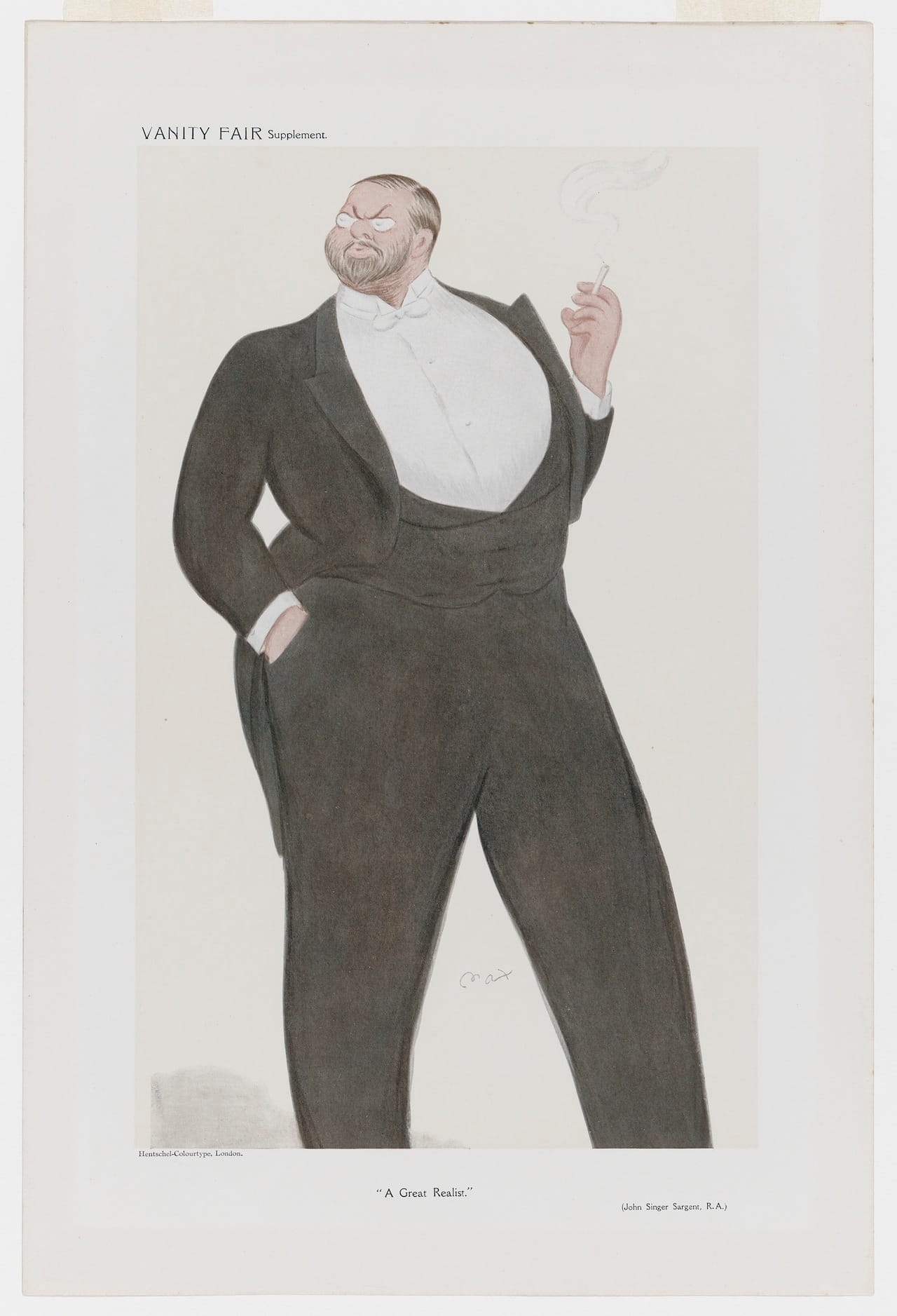 Vanity Fair Supplement, "A Great Realist" Max Beerbohm (English, 1872–1956) Undated  Lithograph *Museum of Fine Arts, Boston.  The John Singer Sargent Archive—Gift of Jan and Warren Adelson *Photograph © Museum of Fine Arts, Boston