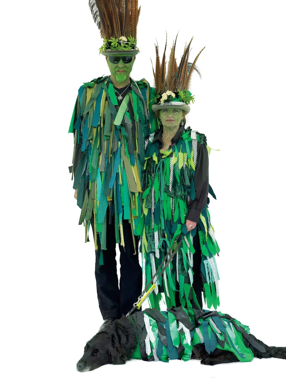 Ray McLeever, Jeanette Rowell and Ranger the dog, Jack-in-the-Green, Hastings, East Sussex. © 2015 Henry Bourne