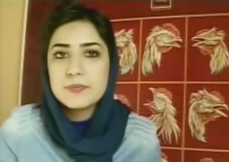 Atena Farghadani (screenshot from YouTube video)