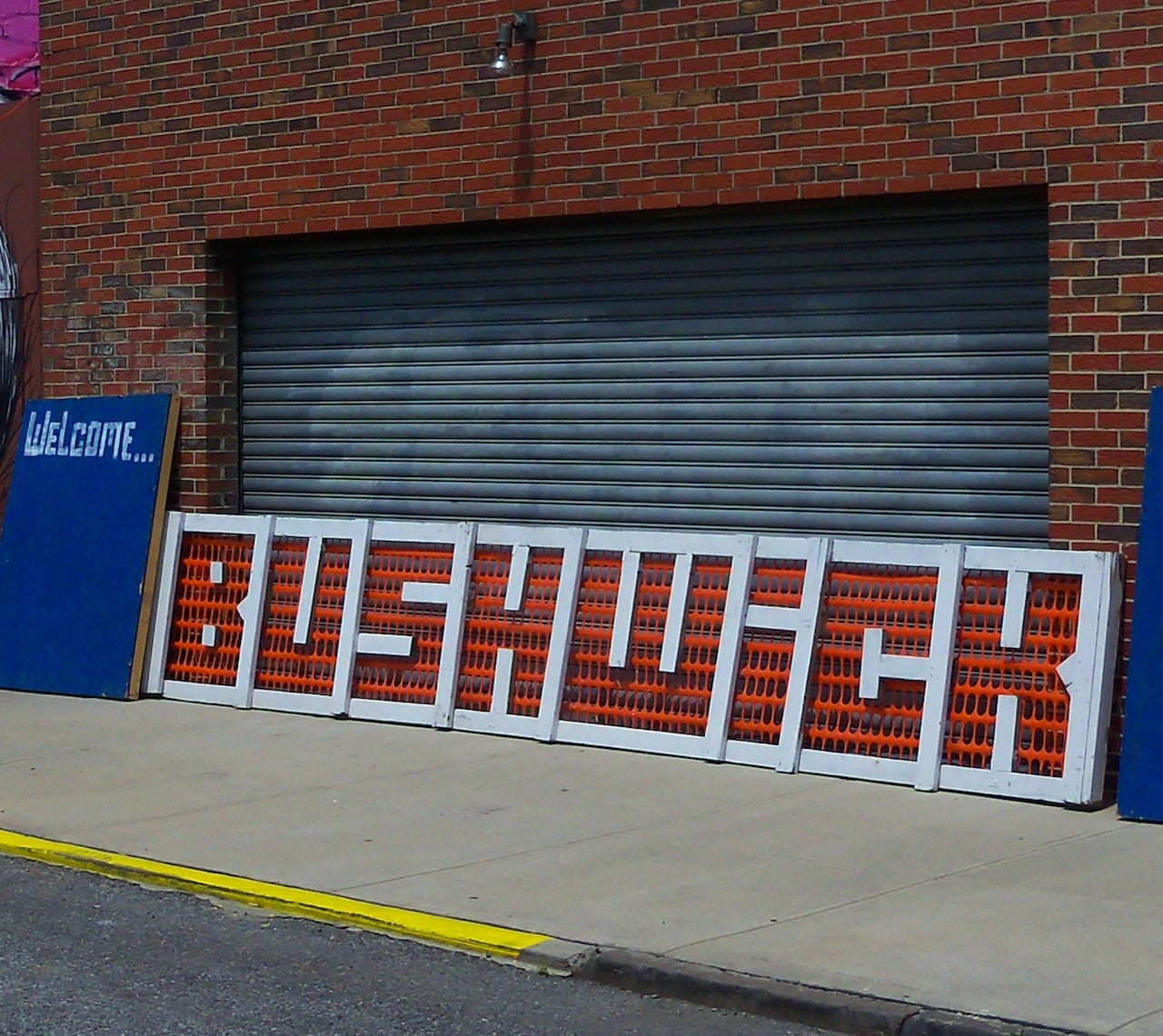Street art installation by Skewville during a previous edition of Bushwick Open Studios (photo by the author for Hyperallergic)