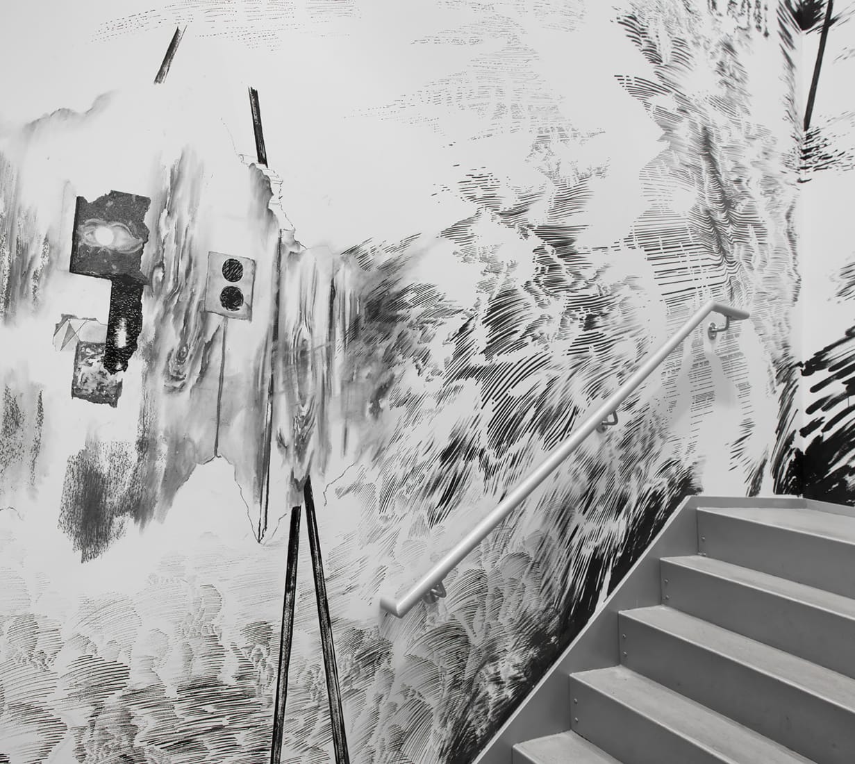 Abdelkader Benchamma, "Representation of Dark Matter" (2015), installation view (Jose Andres Ramirez/Courtesy of The Drawing Center)