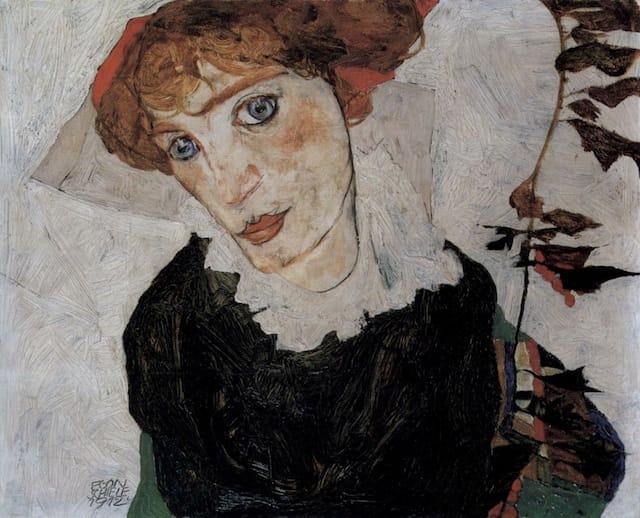 Egon Schiele's "Portrait of Wally" (1912) was stolen by the Nazis (Image via Wikimedia) 