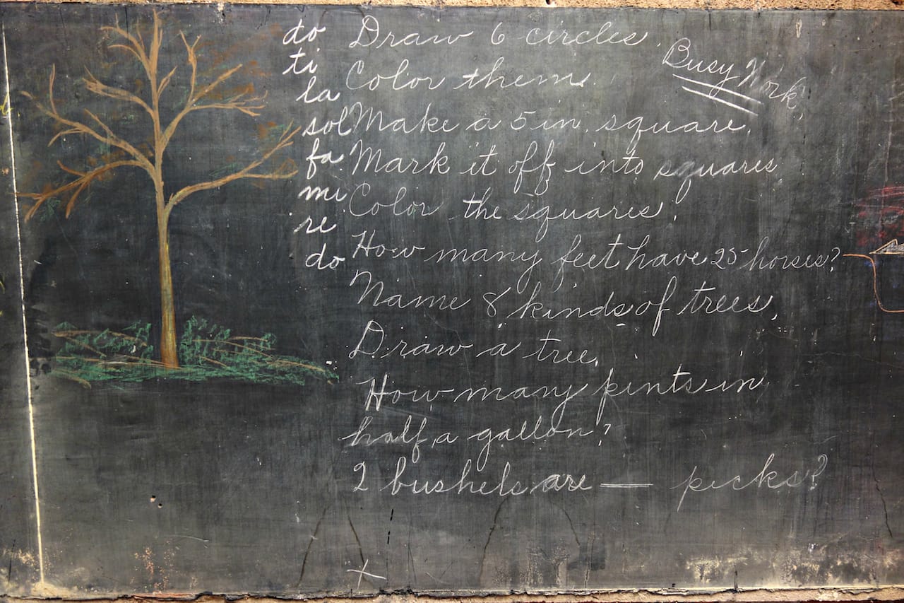1917 chalkboard drawings at Emerson High School, Oklahoma City