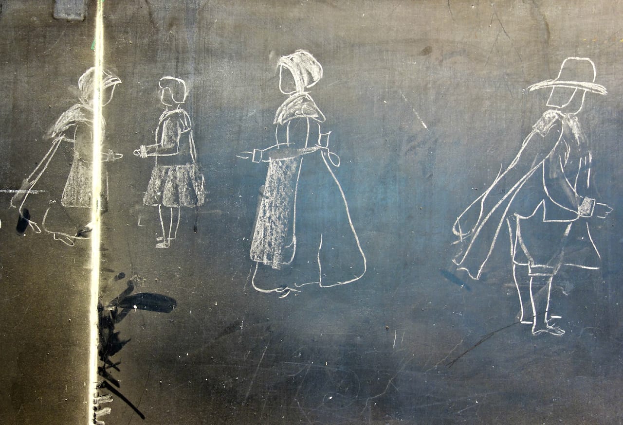 1917 chalkboard drawings at Emerson High School, Oklahoma City