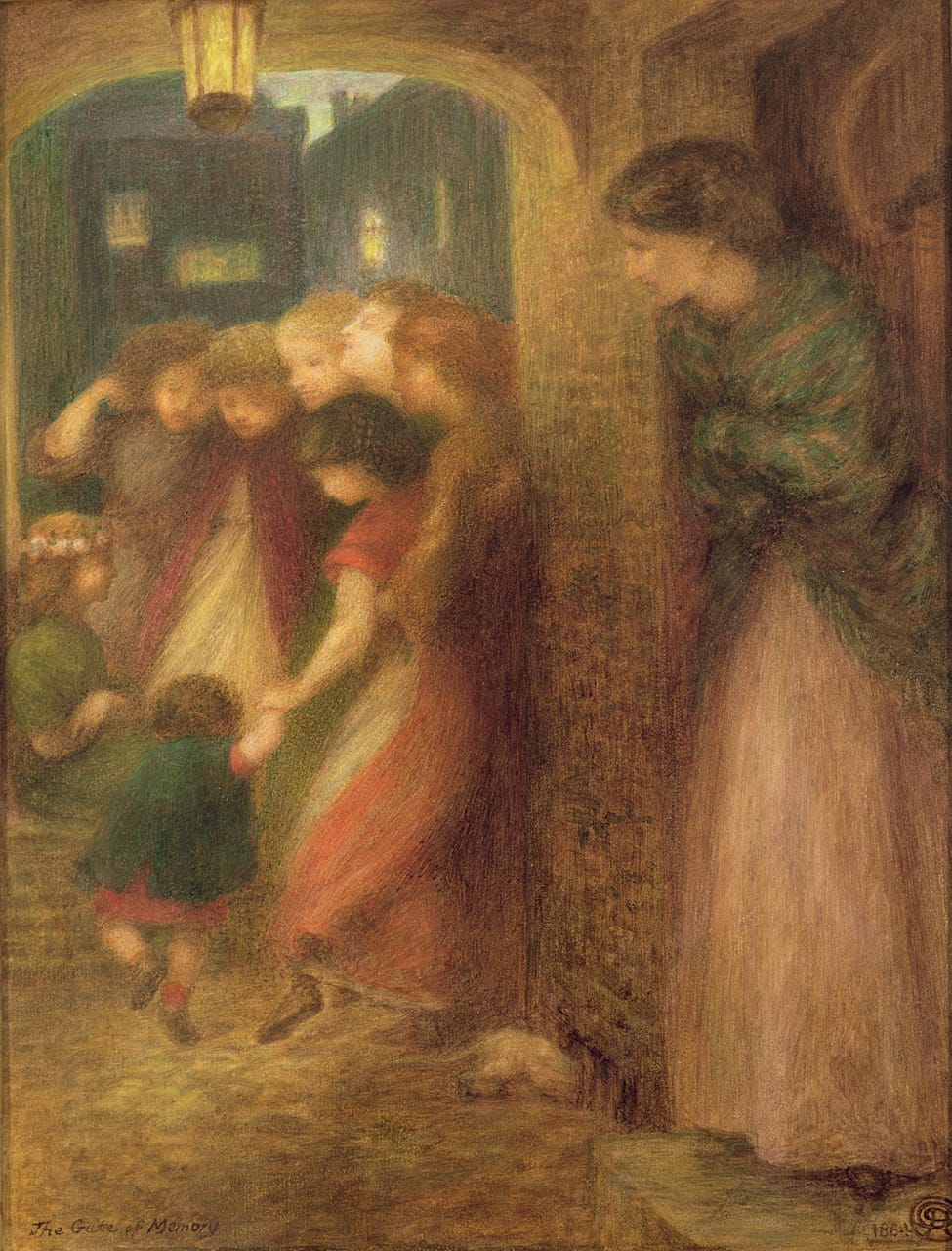 Dante Gabriel Rossetti, "The Gate of Memory" (1864) (© The Makins Collection)