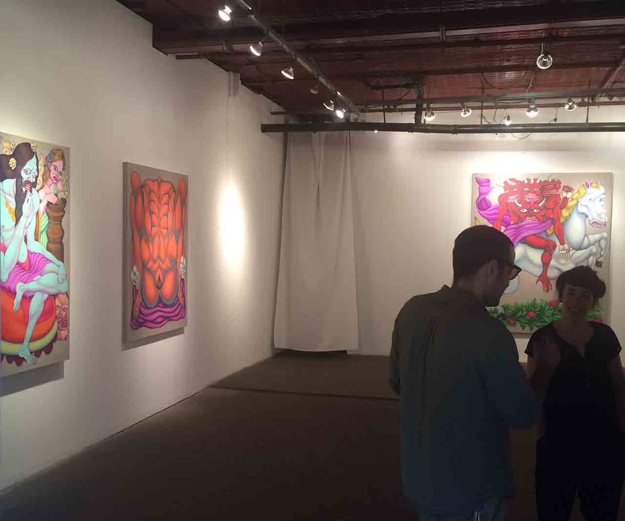 The empty spot where the painting once was.