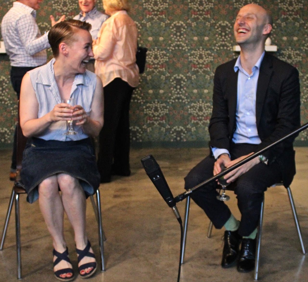 Marie T. Hermann (left) and Glenn Adamson (right) at Simone DeSousa Gallery