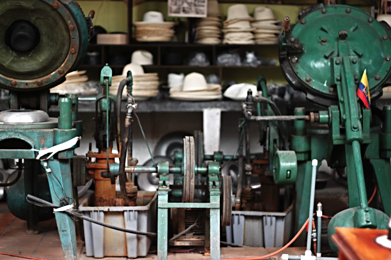 These machines are used to give the hats their shape.