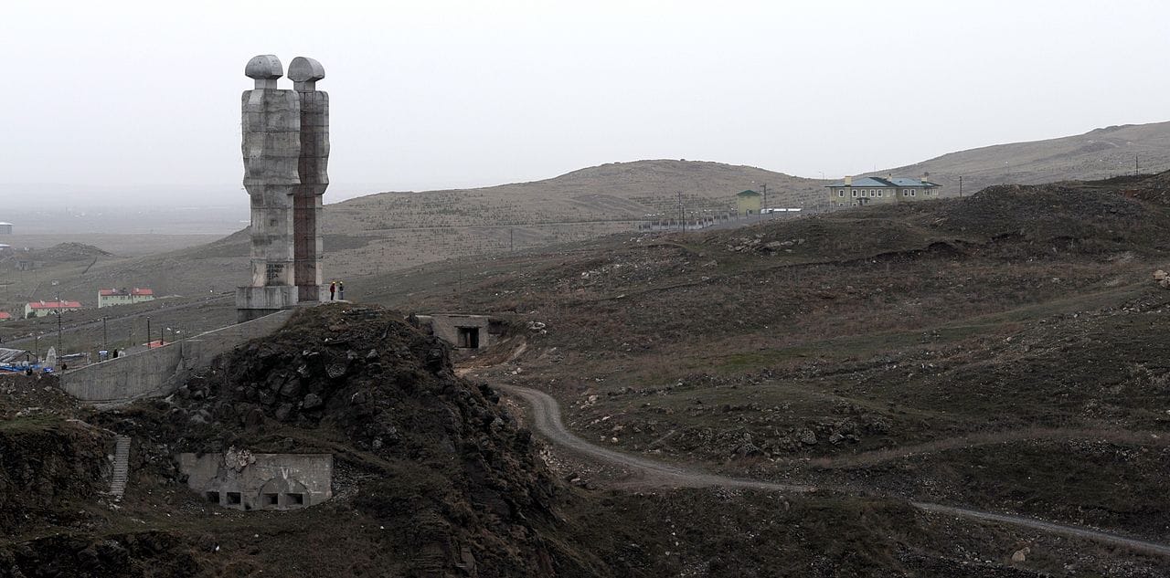 Mehmet Aksoy's unfinished "Monument to Humanity" in Kars, Turkey (photo by Ggia, via Wikimedia Commons)