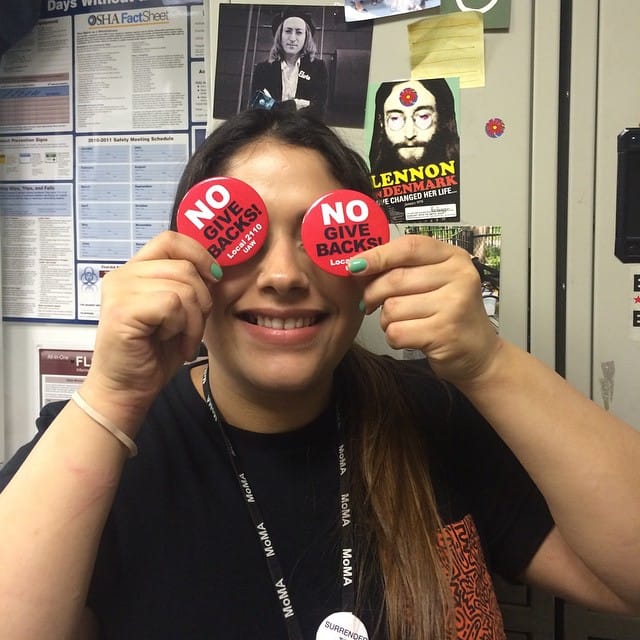 "Mirna, MoMA Retail, 3 years at MoMA, wants to be valued greater than a Starry Night mug" (photo by MoMALocal2110/Instagram)