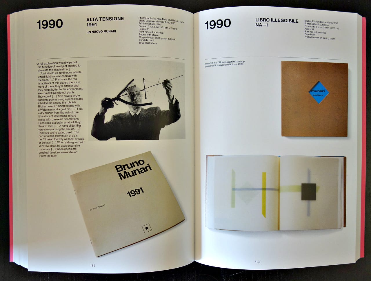 Pages from 'Munari's Book' (photo of the book for Hyperallergic)