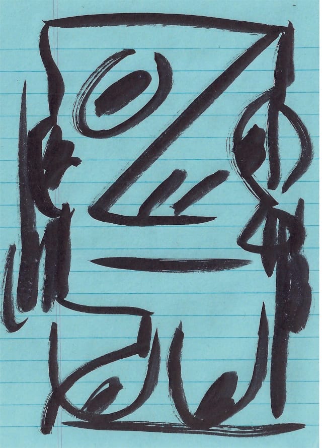 Devendra Banhart, " Self-Portrait" (2013), ink on paper