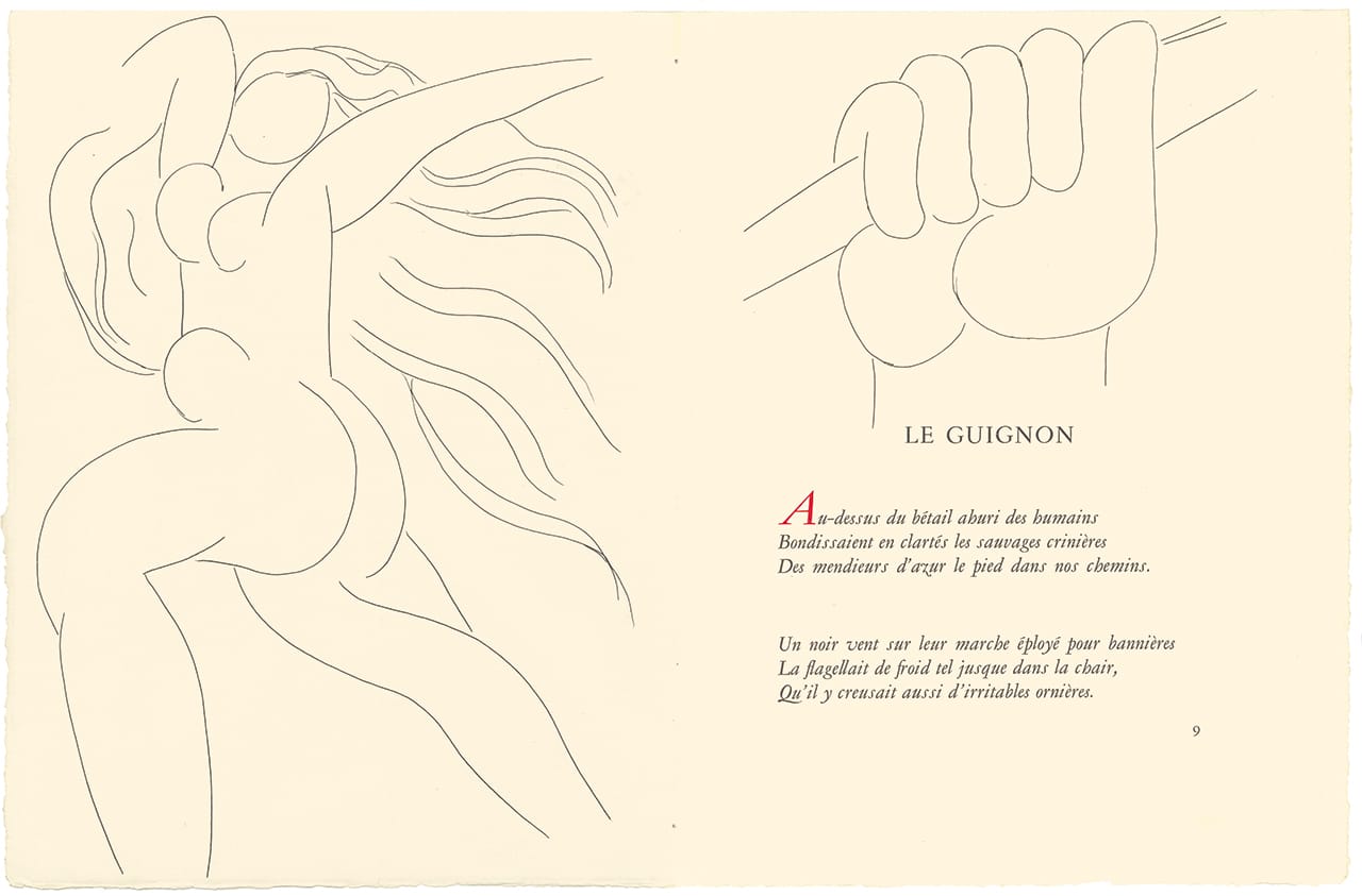 Henri Matisse's illustration for  Poésies de Stéphane Mallarmé (The Poetry of Stéphane Mallarmé) )Lausanne, Switzerland: Albert Skira & Cie, 1932)  ( © 2015 Succession H. Matisse / Artists Rights Society, New York)