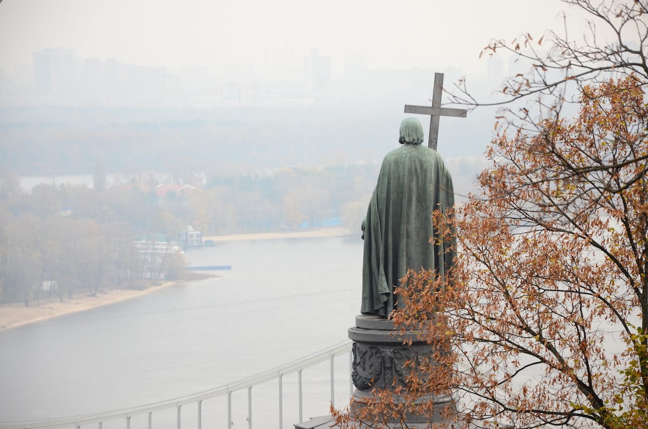 A statue of Vladimir the Great in Kiev (photo by Andrew Butko)