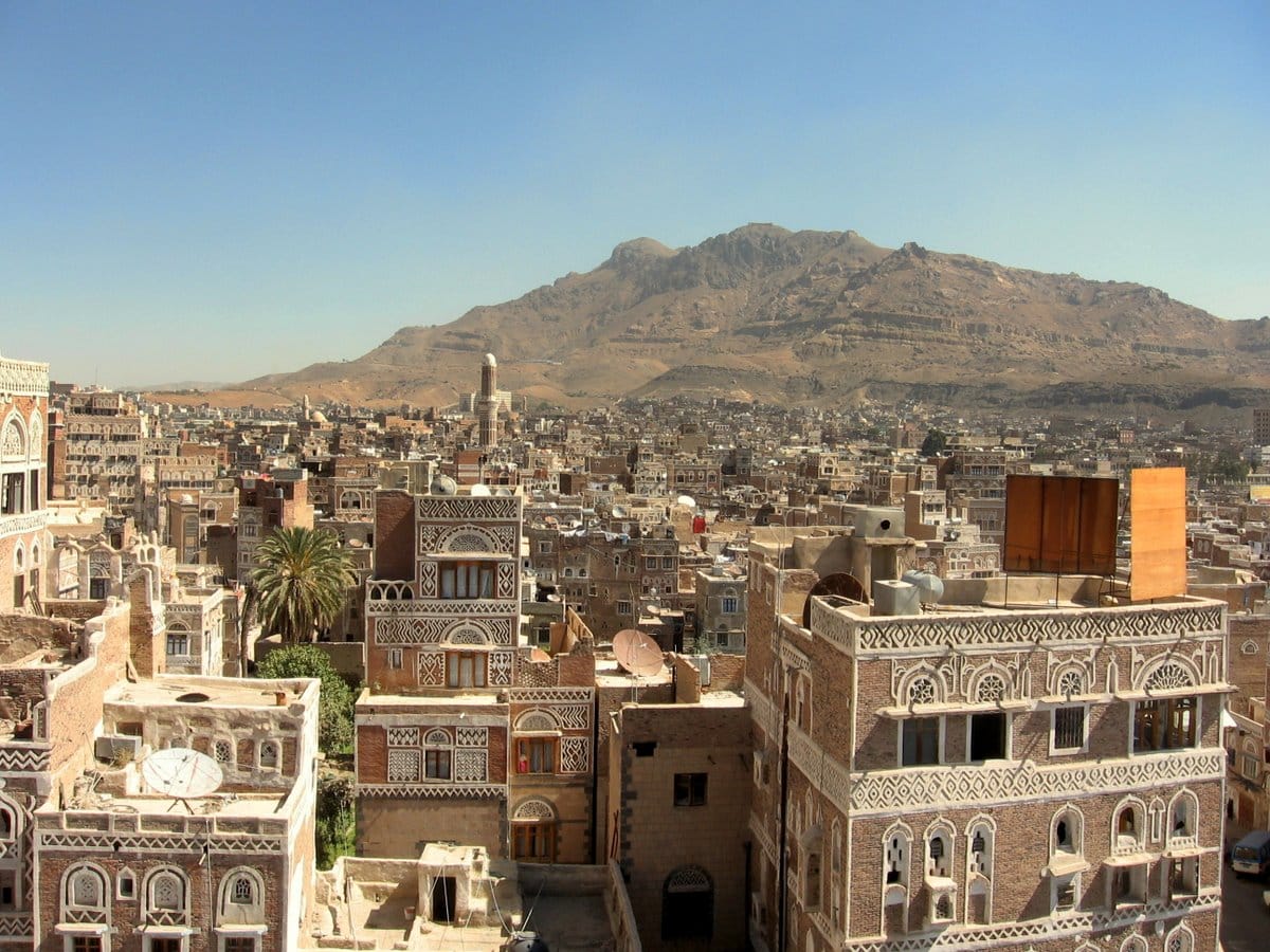 Rooftop view of the Old City of Sana'a in 2007 (photo by ai@ce, via Wikimedia Commons)
