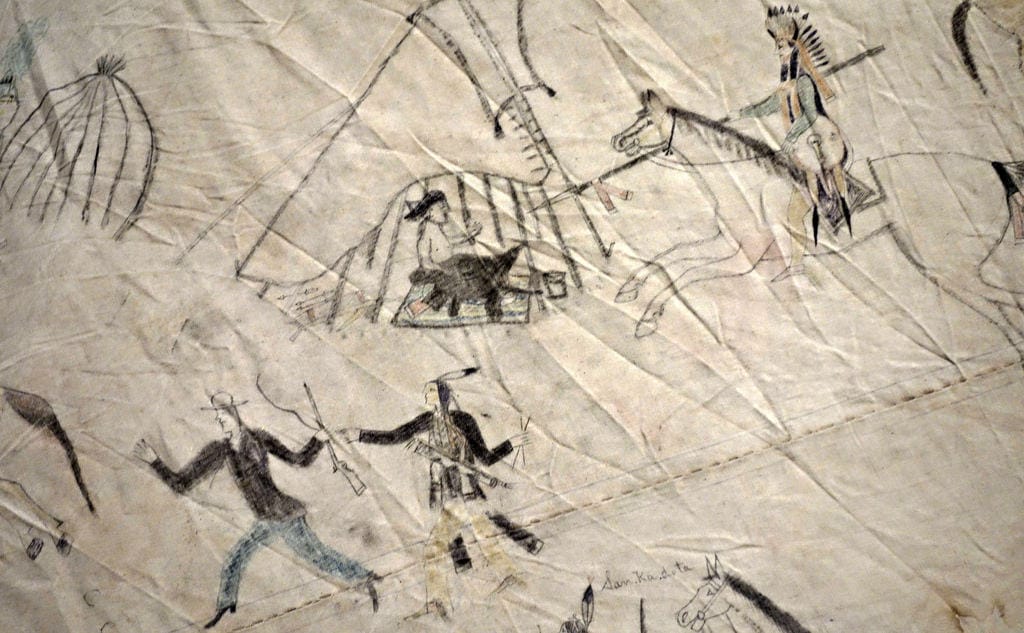 Jṑqī́gácút: Tipi With Battle Pictures