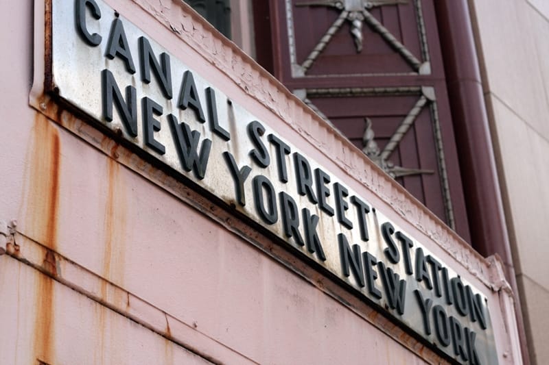 Canal Street Station metal sign in New York City