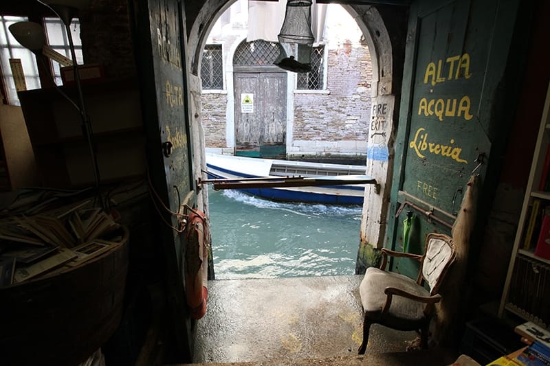 The Libreria Acqua Alta in Venice, Italy