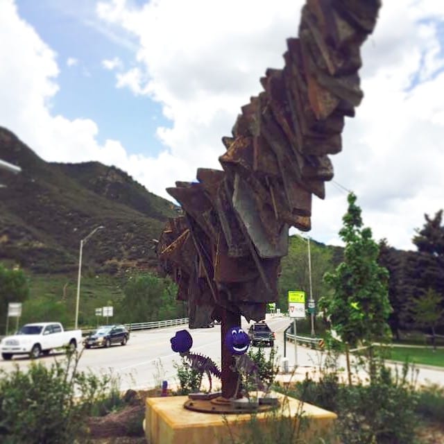 Tom Holmes, "Arc of History" featuring mini dinosaur additions (photo by @ /Instagram)