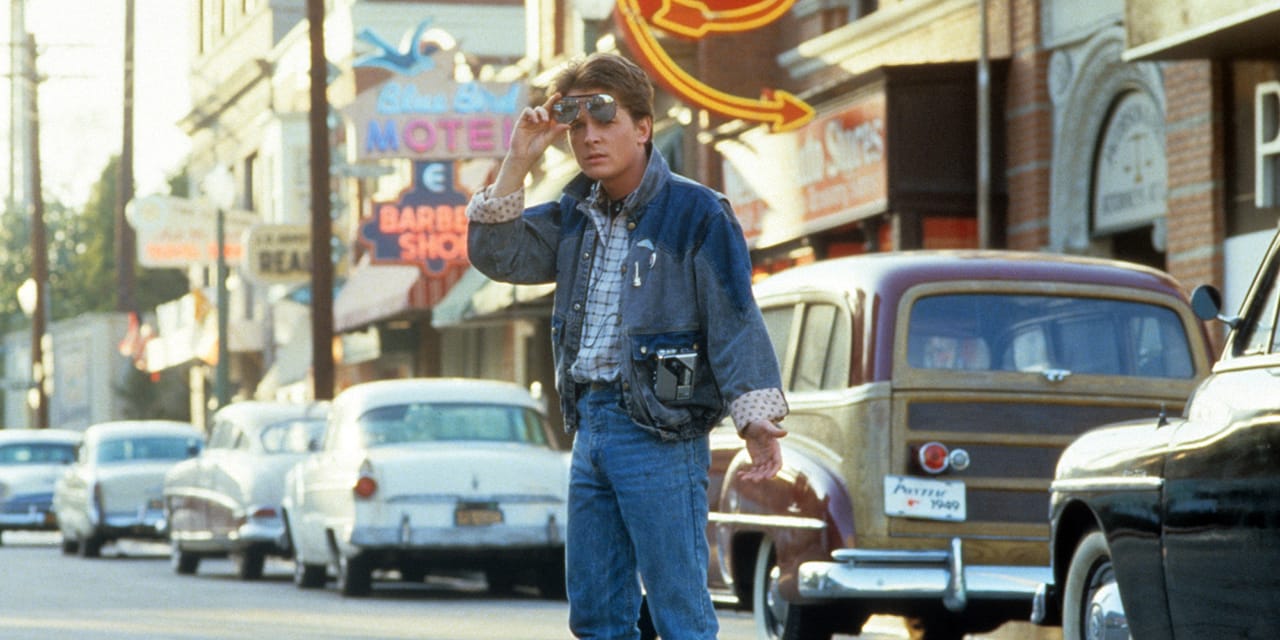 Marty McFly in Hill Valley, 1955 (via Huffington Post)