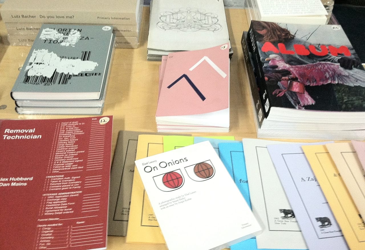 Primary Information's table at the Bushwick Art Book and Zine Fair
