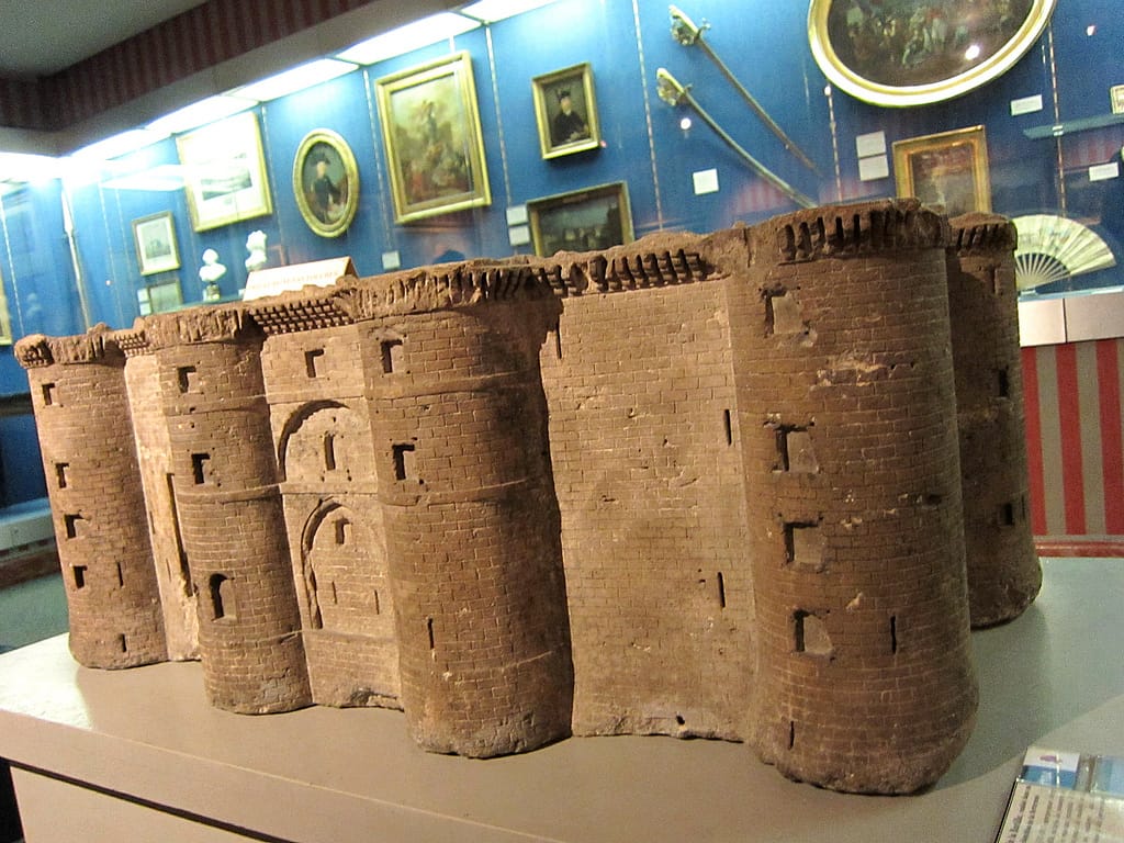 Miniature Bastille carved from rubble of the original Bastille, on view in the Musée Carnavalet in Paris (photo by the author for Hyperallergic)