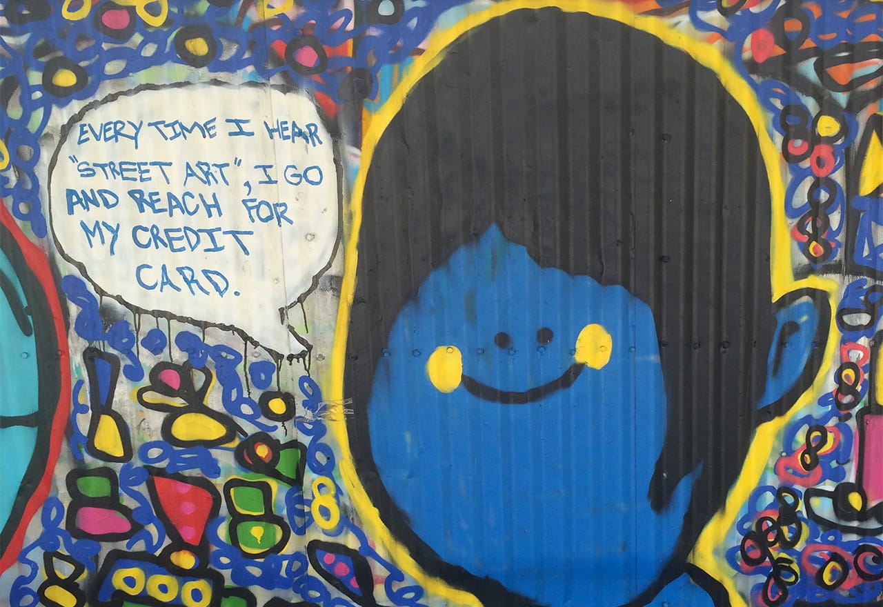 Detail of a mural at the Welling Court Mural Project.