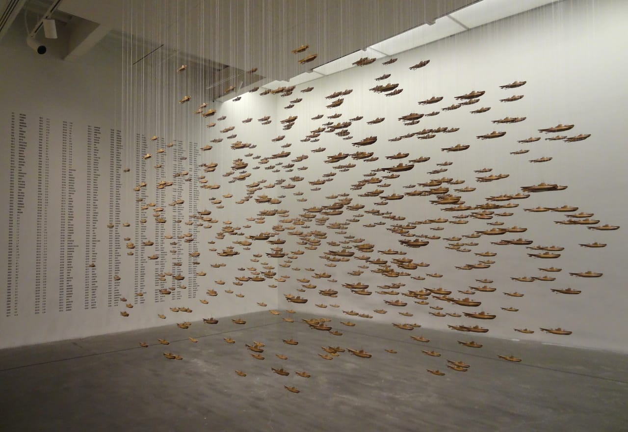 Chris Burden, “All the Submarines of the United States of America” (1987) (photo by Benjamin Sutton for Hyperallergic)