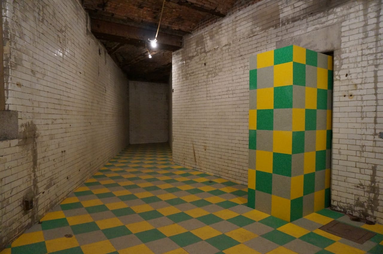 David Scanavino, "Untitled" (2015), linoleum tile (click to enlarge)