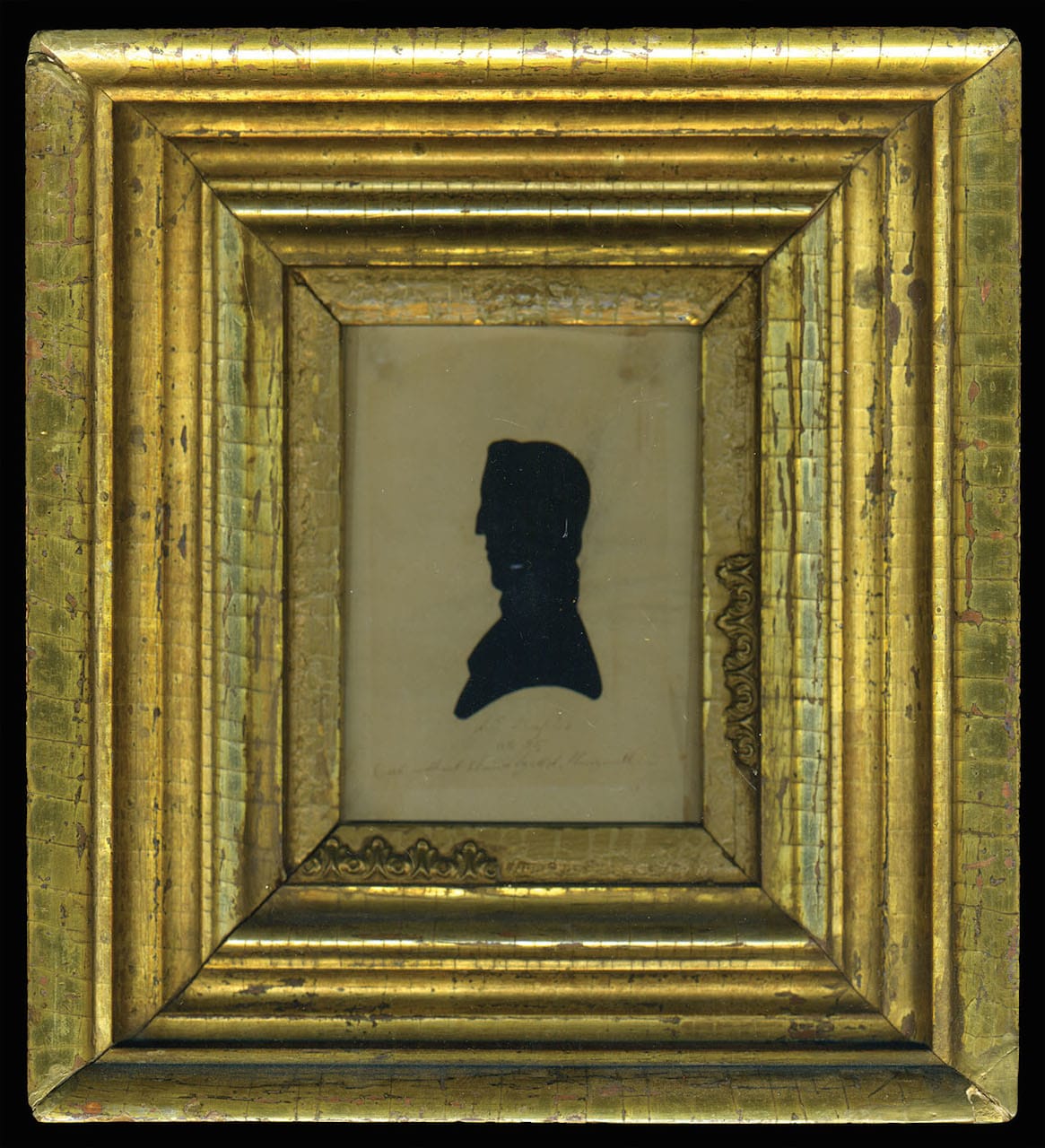 Rare hollow-cut silhouette, "S.E. Staples at 25., Cut without hands by M.A. Honeywell (Martha Ann)"