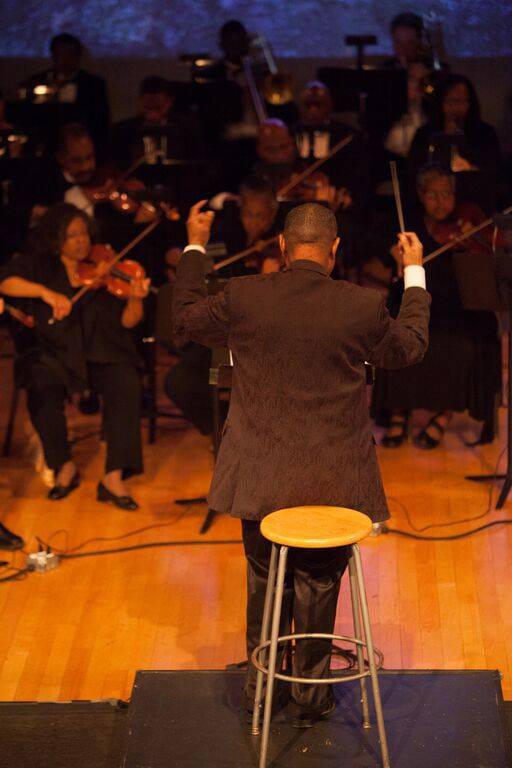 Gregory Hopkins - conducting a dress rehearsal of 'Voodoo' (photo courtesy Morningside Opera) (click to enlarge)