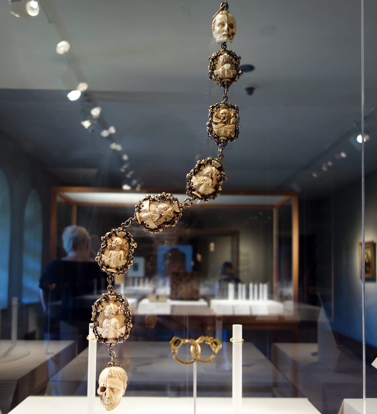 Memento mori rosary (German, 1500-1525), ivory, silver, and partially gilded mounts