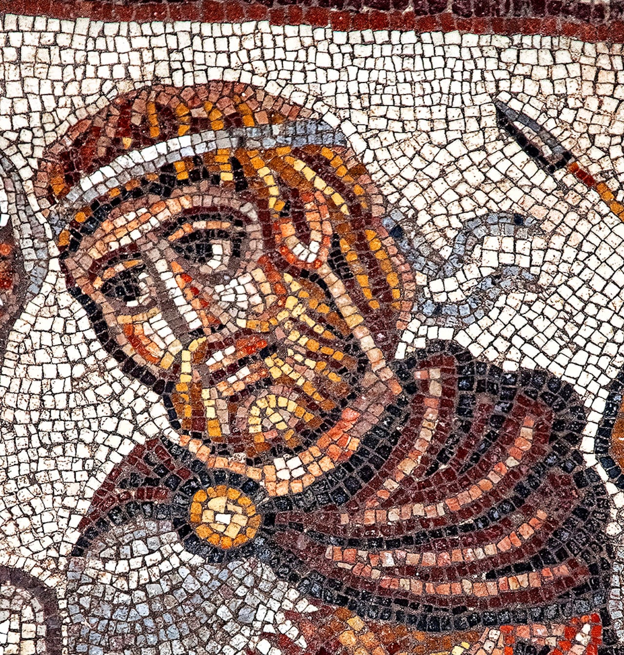 Royal figure in Huqoq mosaic